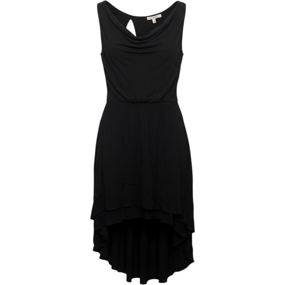 Free People Black Sleeveless Cowl Neck Cutout Back High Low Tiered Dress S/M